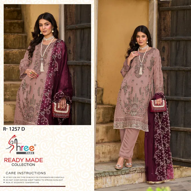 R 1257 By Shree Fabs Organza Readymade Suits Wholesale Online